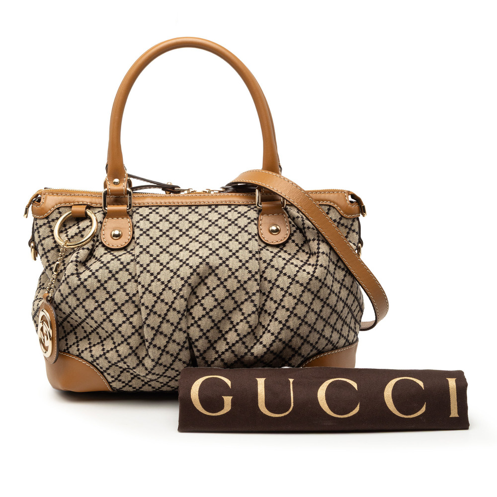 Pre-Loved Gucci Diamante Canvas Sukey Satchel - Picture 9 of 9